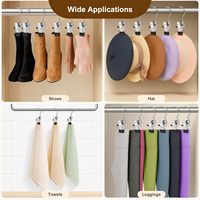 Pinces de suspension robustes en métal avec revêtement PVC, crochets de suspension pour vêtements pour balcon, organisateur de rangement simple niveau pour placard