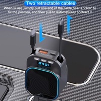 4 en 1 Type c Chargeur rétractable pour téléphone de voiture 96W PD BT 5.3 fm transmetteur chargeur de voiture lecteur MP3 mains libres autoradio chargeur rapide