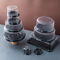 4 6 8 9 10 Inch High Transparent Recycled PET Cake Holder Display Containers Boîte à gâteaux en plastique avec couvercles en forme de dôme