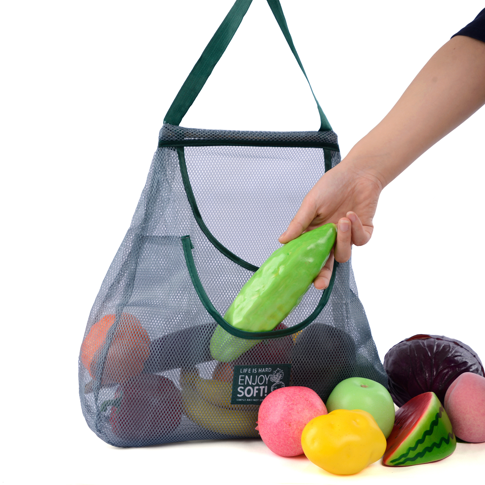 Reusable Hanging Storage Mesh Tote