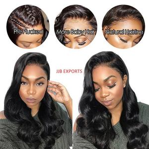 วิกผมแท้ติดลูกไม้ด้านหน้า13X4จากธรรมชาติ,วิกผมลูกไม้สวิสอินเดียไม่ผ่านกระบวนการพร้อมผิวด้านนอกโปร่งใสเต็มรูปแบบ - Product Image 4