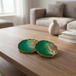 Trendy Handmade Resin Wood Square Drink Coasters Premium Epoxy Table Protectors Decorative <b>Cup</b> <b>Mats</b> Waterproof Heat Resistant - Product Image 1