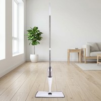 Mopa de Cocina de Microfibra de Alta Calidad con Tanque de Agua Recargable, Giratoria 360°, de Acero Inoxidable, para Uso en Seco y Húmedo, Manos Libres