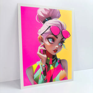 Impresión de Arte de Tinta de Neón de Anime Personalizada, Póster de Papel Fluorescente, Impresiones de <span class=keywords><strong>Manga</strong></span>, Ilustración Digital, Decoración de Pared para el Hogar del Artista - Product Image 2