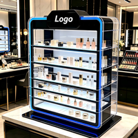 Présentoirs de vente au détail multi-niveaux en acrylique éclairés par LED, personnalisables avec logo, pour boulangerie, snacks, cosmétiques, bijoux et tous types de marchandises