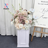 Arrangements floraux artificiels réalistes et doux de couleur chair pour mariages, décoration d'allées, de scènes et panneaux de bienvenue