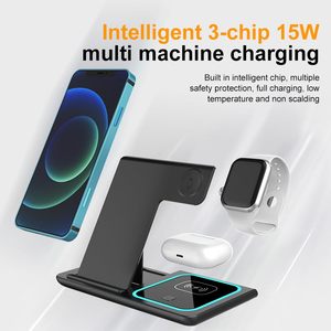 Support de charge sans fil <span class=keywords><strong>3</strong></span>-en-1 pour téléphone, <span class=keywords><strong>montre</strong></span> et écouteurs, pliable, charge rapide, <span class=keywords><strong>chargeur</strong></span> magnétique compatible avec Apple, <span class=keywords><strong>Huawei</strong></span> - Product Image 6