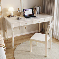 Bureau en bois rétro américain médiéval pour bureau à domicile Bureau d'ordinateur vintage noir et blanc durable