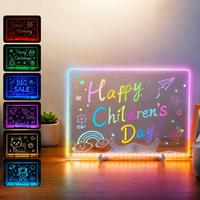 Tablette d'art lumineuse LED en acrylique transparent rechargeable, pour gribouillage et dessin, effet néon – Offre Spéciale