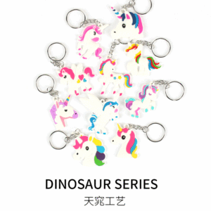 Unicorn PVC Soft Rubber Creative Cartoon <b>Silicone</b> Keychain Bag Car Pendant - Product Image 3
