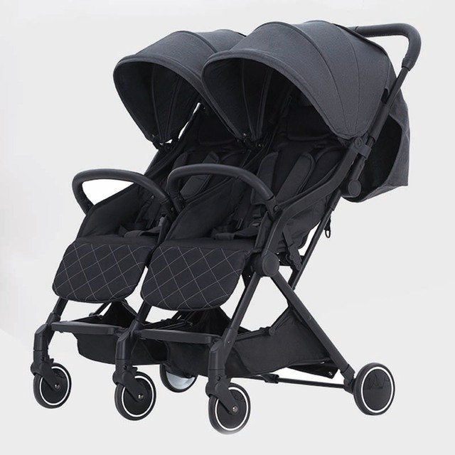 EN1888 Manufacture Luxury One Hand Fold Side by Side Double Twin Baby Stroller for Two Kids
