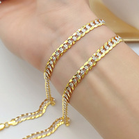Collar de Cadena Cubana de Oro de 18K Hecho a Mano en Italia para Hombre, Cadena para Suéter, Sensación de Alta Gama, Joyería para Mujer, Certificado Internacional
