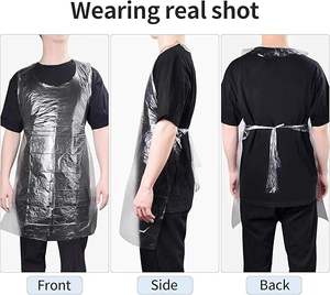 Tablier jetable blanc imperméable pour <span class=keywords><strong>femme</strong></span>, sans manches, pliable, en PE durable et transparent, pour la <span class=keywords><strong>cuisine</strong></span> - Product Image 6