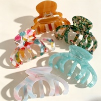 Ume Wholesale Pinces à cheveux en acétate de 10 cm avec logo personnalisé, type griffe d'araignée creuse ouverte, pour chignon de cheveux épais
