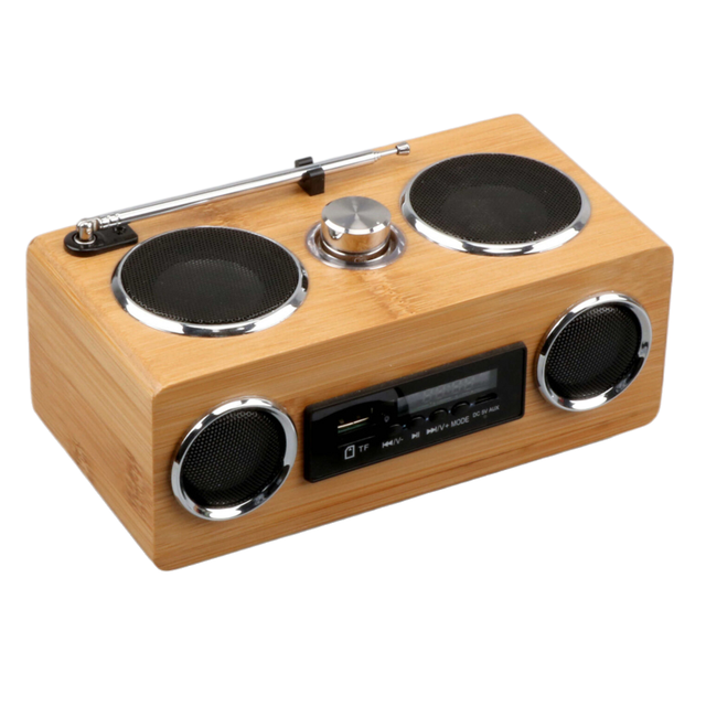 Portable Wooden Bamboo Wireless Bluetooth Speaker BT Sound Box Loudspeaker with FM Radio Bamboo Crafts Home Decor Gift