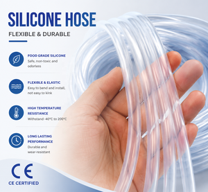 Tube en silicone transparent de qualité alimentaire avec un diamètre intérieur de 1 à 10 mm, tube médical flexible utilisé pour le transport de boissons - Product Image 2