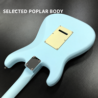 Gitar Elektrik Leher Maple Bodi Poplar 6-Senar Profesional untuk Pelajar, Perjalanan, Ramah Pemula
