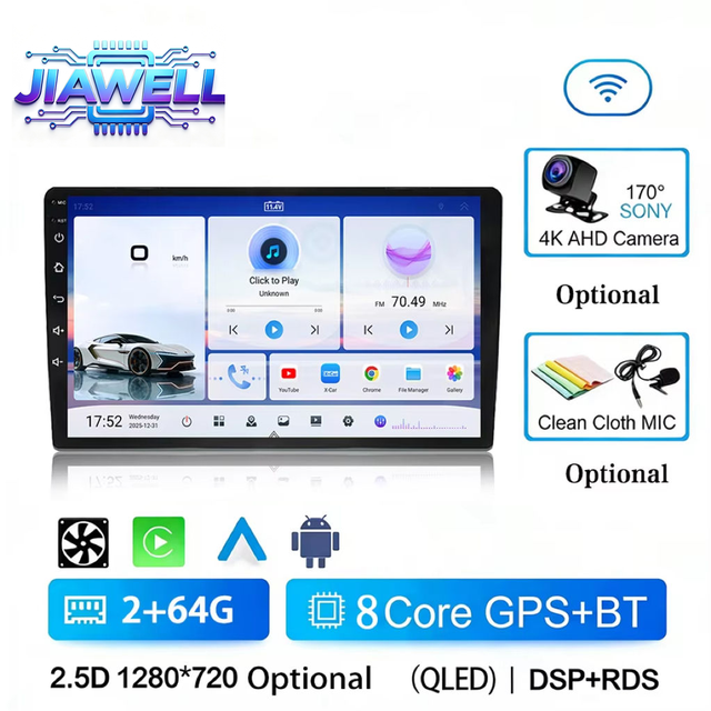 9 Inch 8core 4+64GB Android Car Radio IPS Screen Support DSP FM Carplay Android Auto WiFi Audio Stereo Car DVD Player