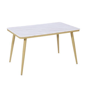 Chine usine de gros fer classique artisanat coréen marbre table à manger meubles de salle table à manger en marbre - Product Image 4