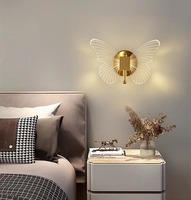 Applique Murale LED Moderne Design Papillon, pour Hôtels de Style Nordique, Chevets, Chambres et Murs TV