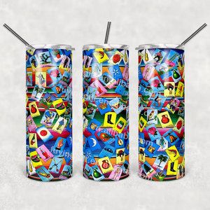 Mexican Loteria Tóxico 20 oz Skinny Beer Tumbler taza de café personalizada Sublimación botella de <span class=keywords><strong>agua</strong></span> doble capa Taza de acero inoxidable - Product Image 1