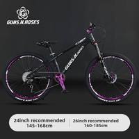 Vélo de montagne en alliage d'aluminium, cadre souple, 18 vitesses, selle confortable, léger, amortissement pneumatique, freins à double disque, 26 pouces, pas cher