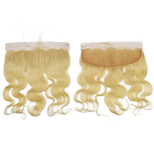 Lớp Biểu Bì Phù Hợp Tự Nhiên Pre Plucked Ấn Độ Brazil Trinh Nữ Tóc Con Người 1b 613 Kín Ren Đóng Cửa Và Bó Tóc Vàng Với Phía Trước - Product Image 2