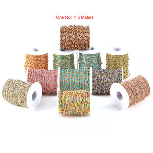 Cuentas esmaltadas de acero inoxidable chapadas en oro de 18 quilates DIY, Rollo hecho a mano, pulsera, collar, hallazgos, bolsa de joyería <span class=keywords><strong>permanente</strong></span> de diamantes - Product Image 1