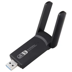 1300Mbps USB WiFi Adapter for Desktop PC,Dual 5Dbi Antennas,Support 2.4G and 5G Network,802.11AC Compliant