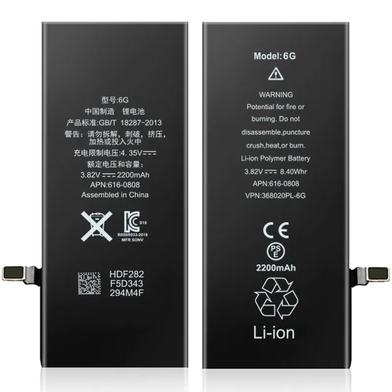 Accept OEM 2200mah high capacity battery for apple iphone 6 replacement