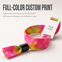 Bracelet en polyester NFC OEM pour festival avec couleurs et motifs personnalisés et code QR en option pour les organisateurs d'événements