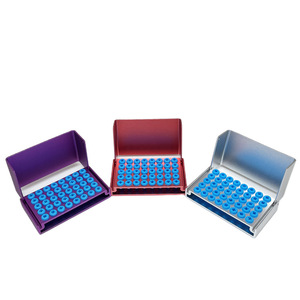 Support de fraises dentaires 40 trous en alliage d'aluminium avec boîte de stérilisation en silicone pour fraises à haute et basse vitesse, consommables dentaires - Product Image 4