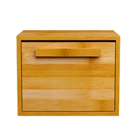Meuble de rangement de bureau en bambou à un seul tiroir, organisateur compact en bambou naturel pour maquillage, stylos et fournitures de bureau