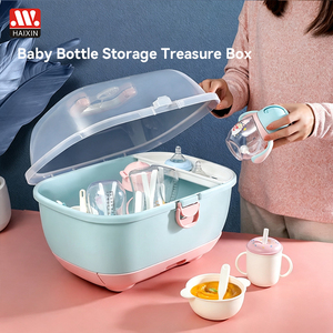 Boîte de rangement multifonctionnelle en plastique avec couvercle pour <span class=keywords><strong>vaisselle</strong></span> de bébé et articles pour enfants, idéale pour la maison - Product Image 1