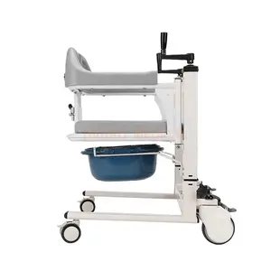 手动地板盥洗室残疾人患者输送机转移床头马桶老年人移动升降椅