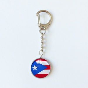 Puerto Rico Flag Crystal <strong>Keychain</strong> with Buckle World Flag Keyring Custom Car Key Pendant Backpack Decor Souvenir Gift Wholesale - Product Image 1