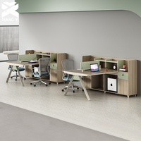 Bureau informatique avec tiroirs latéraux pour 2 personnes, postes de travail en îlot, table de bureau, bureau du personnel, Scrivania, Mesa De Oficina, bureau de direction