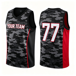 Maillot de basket réversible camouflage pour le jour du match, personnalisé avec nom et numéro d'équipe, double face, sans manches, imprimé 100% - Product Image 4
