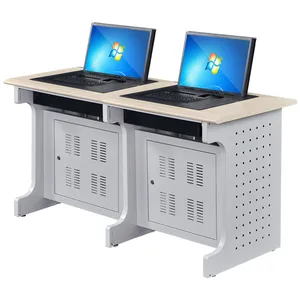 电动翻转电脑桌可伸缩桌面无纸化办公办公桌会议厅现代电脑培训桌