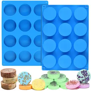 12 Cavity Cylinder Silicone Mold/Round Soap Mold/Handmade Shower Steamer Molds for Bath Bomb, Beeswax, Lotion Bars
