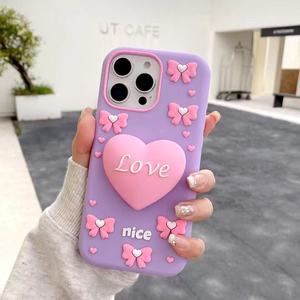 Tình Yêu Trái Tim Bướm Bow Điện Thoại Trường Hợp Đối Với Apple iPhone 15 Pro <span class=keywords><strong>Max</strong></span> 14 13 12 11 Promax <span class=keywords><strong>X</strong></span> Xsmax 8 Cộng Với Mềm Silicone Phim Hoạt Hình Bìa - Product Image 3