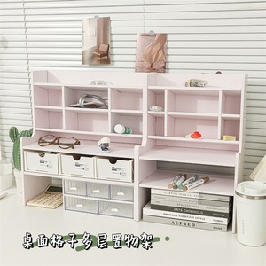Office Organizer Multi Tier Desktop Storage <b>Shelf</b> 5 Layers Rectangle Standing Type For Desk And Bedroom Use - Product Image 4