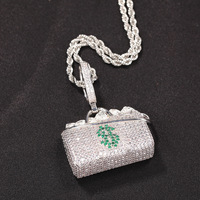 Nouveau Design 925 Argent Moissanite Diamant Pendentif Collier Élégant Hip Hop Style pour Hommes et Rappeurs À La Mode Hip Hop Accessoire