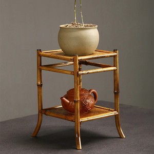 Bamboo Bonsai Stand Chinese Style Handmade Natural Bamboo Weaving Home Decoration Craft - Product Image 2