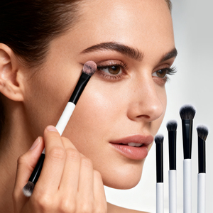 Thiết Kế Mới Đôi Kết thúc Khuôn Mặt Ban Đầu Mini Cao Cấp Du Lịch Sang Trọng Kỹ Thuật Thực Chất Lượng Cao Chuyên Nghiệp Trang Điểm Bàn Chải Thiết Lập - Product Image 4