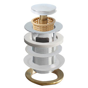 WaiiHO 021 Siphon de sol en laiton de 3 pouces avec panier de vidange à débordement pour éviers de cuisine et de salle de bain - Product Image 1