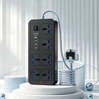 Enchufe de Extensión Industrial Profesional de 6 Vías, 3 USB, 1 Tipo C, 3 Metros, con Certificación CE ROHS