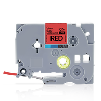 TZe-421 kompatibel 9mm TZe421 TZ TZe 421 Tz-421 Tz421 hitam pada pita Label p-touch laminasi merah untuk pencetak saudara