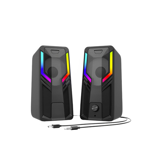 Portable RGB Light 3.5mm Gaming Speaker for Music and Video Computer Sound Speakers