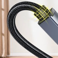 Câble USB pour imprimante SAMZHE de haute qualité, 1,5 m, câble USB 2.0 plat tressé en maille, USB-A mâle vers B mâle pour imprimante HP Canon Epson